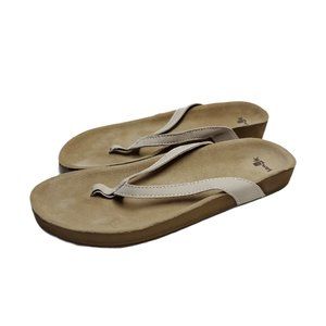 Sanuk She Loungy Leather Flip Flop Sandals